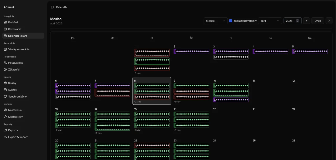 Náhľad: Rezervačný systém pre kliniku dentálnej hygieny