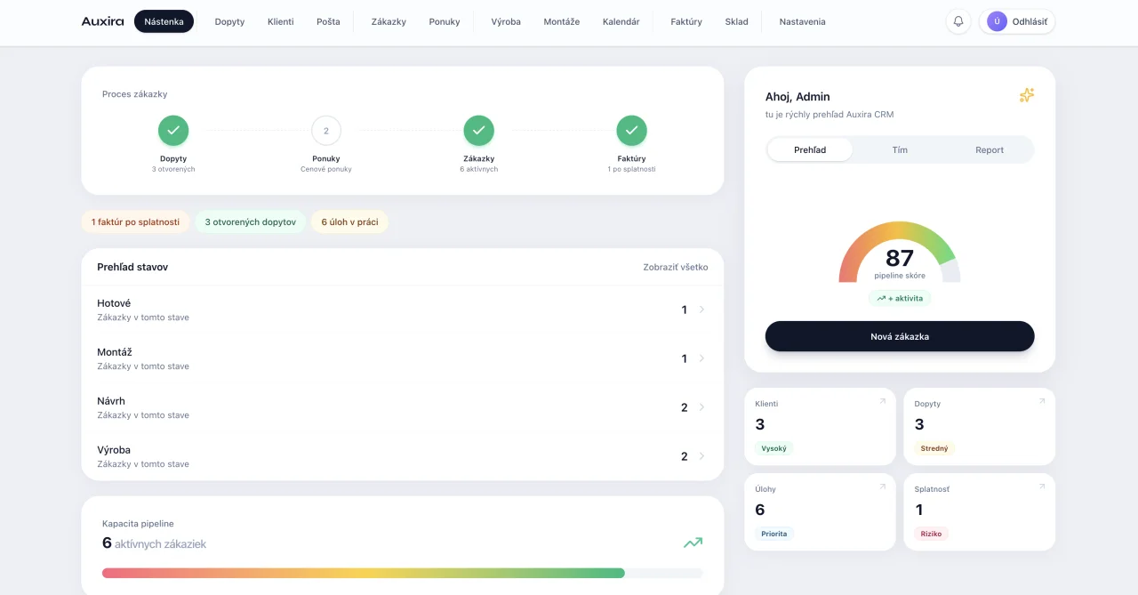 Náhľad: Interné CRM pre reklamnú agentúru