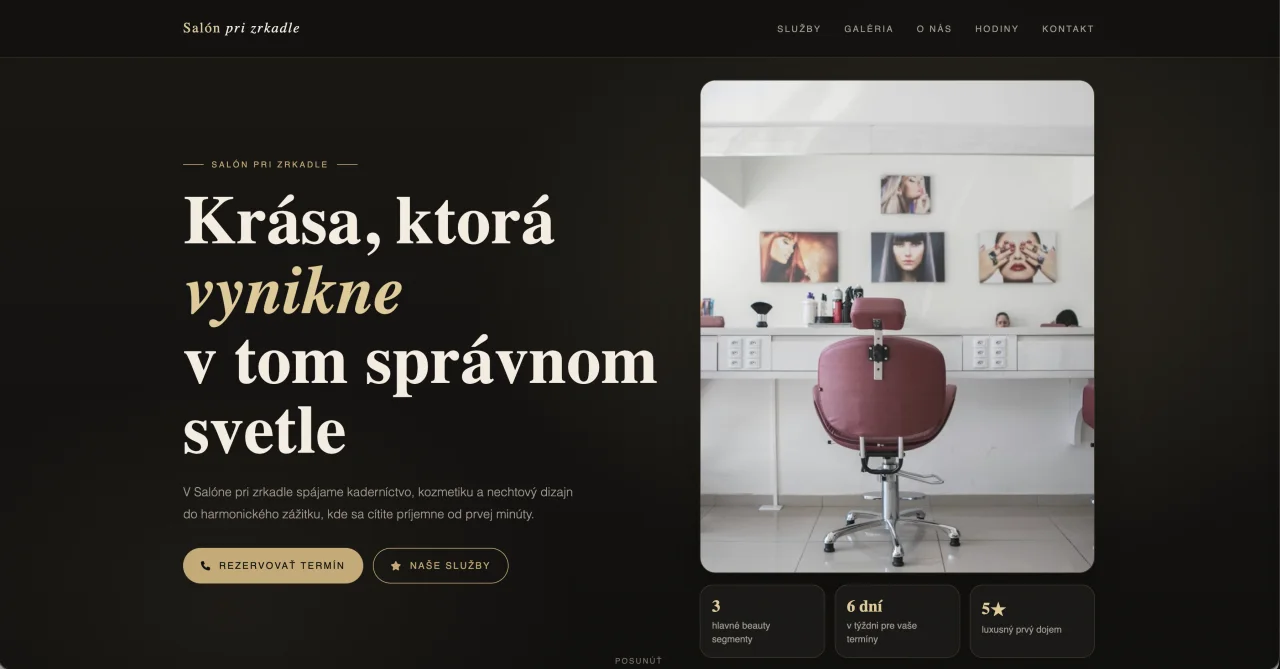 Náhľad: Prezentačný web pre kaderníctvo