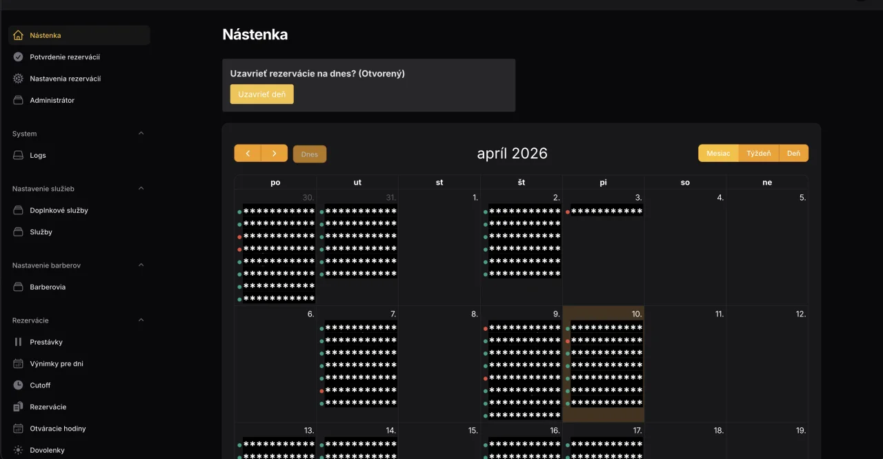 Náhľad: Rezervačný systém pre barbershop